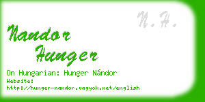 nandor hunger business card